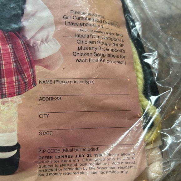 Vintage Campbell Kid Doll Kit from 1980 - Picture 2 of 4